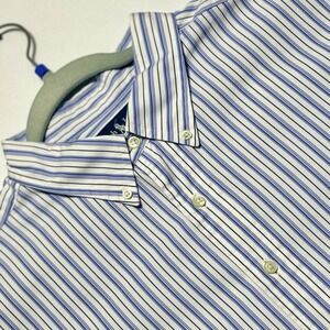 NEW Ralph Lauren Men's Blue & White Striped Classic Fit Shirt Size 2XB‎ Perfect